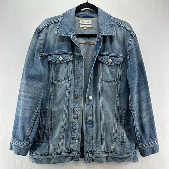 Madewell Jackets & Blazers - Madewell Oversized Jean Truck Jacket Womens S Button Up Capstone Wash Denim Blue